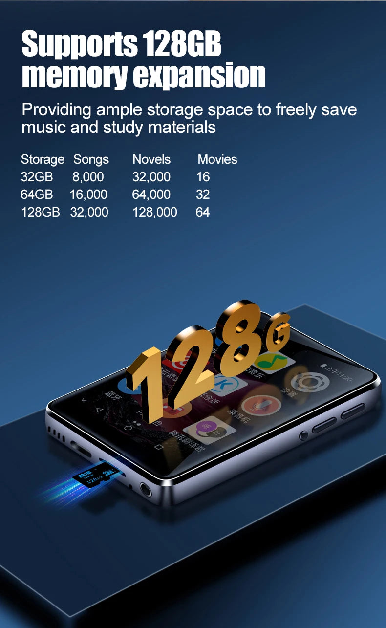 Android and WiFi MP3 Player 2.8 inchs Bluetooth Speaker Online Music Streaming Built in Play Store Spotify Apple Music deezer