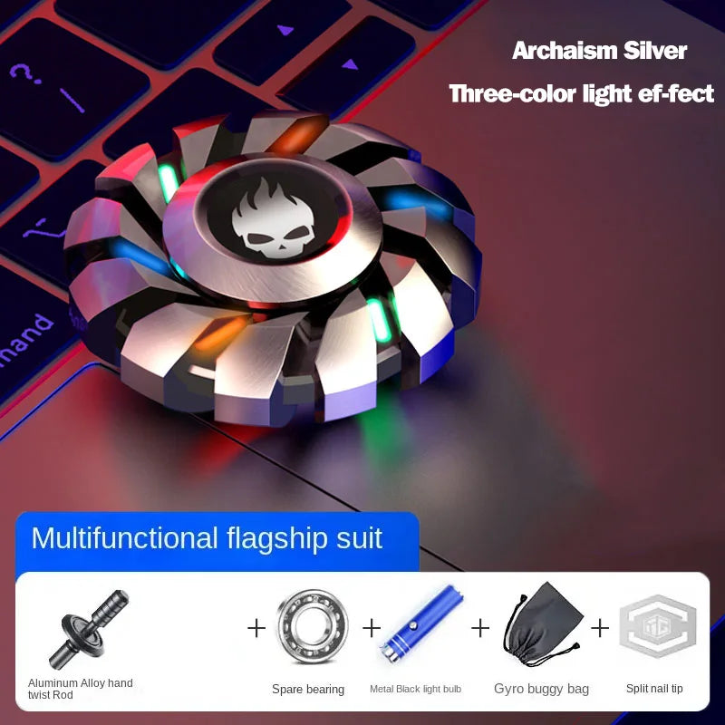 Luminous Fidget Spinner EDC Metal High-grade Stress Relief Rainbow Light Fingers Toy For Children Adult Fast Delivery Products