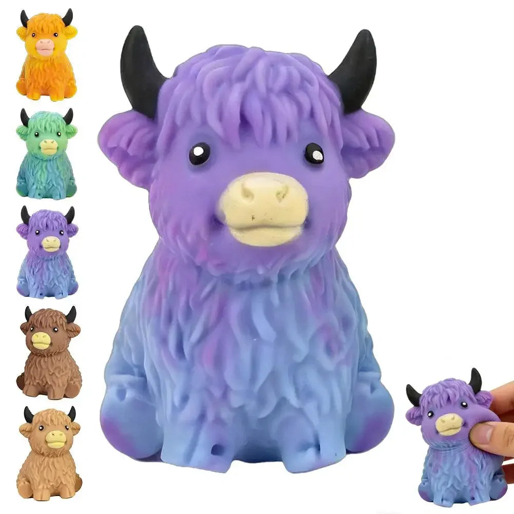 Highland Cow Sensory Toy For Slow Rising Squeeze Sensory Toys Highland Cow Stress Balls Gift Anxiety Relief Fidget Party Favor