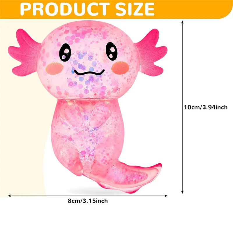 1/3/6/9PCS Squishy Stress Glitter Axolotl Sugar Ball For Children's Stress Relief Birthday Party Favor Gift Easter Basket Filler