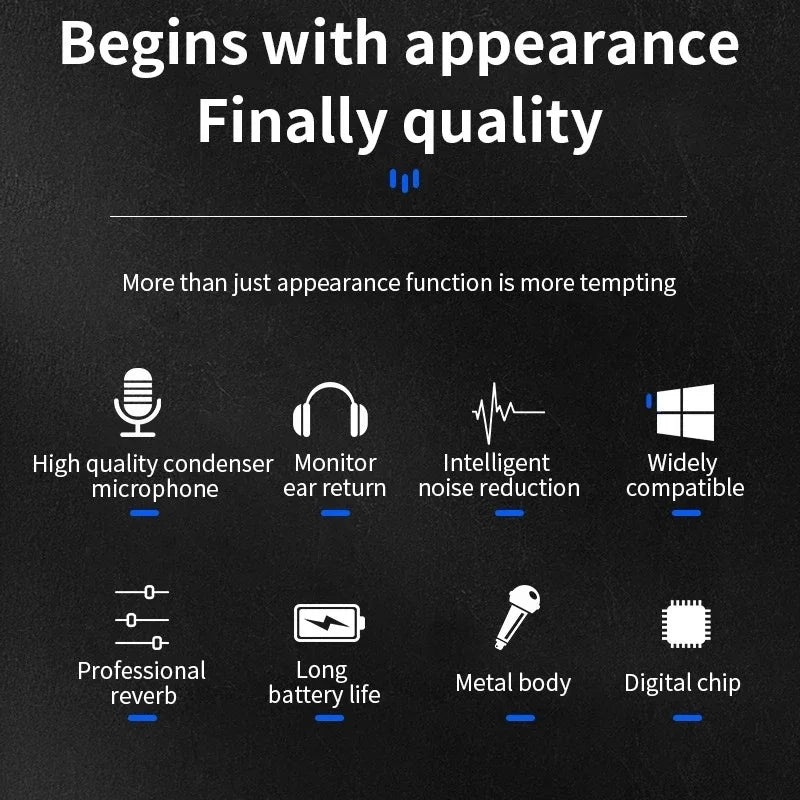 Portable Mini Wireless Condenser Mic Gadget Home Noise Reduction Microphone Integrated Audio Confere for Singing Songs