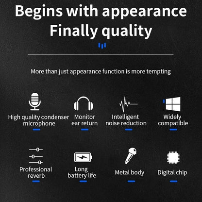 Portable Mini Wireless Condenser Mic Gadget Home Noise Reduction Microphone Integrated Audio Confere for Singing Songs