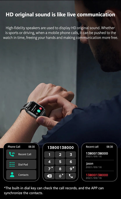 LIGE nowy wytrzymały wojskowy smartwatch z połączeniami Bluetooth dla mężczyzn 1,95" ekran HD 100+ trybów sportowych monitorowanie zdrowia Smartwatch dla Androida i iOS