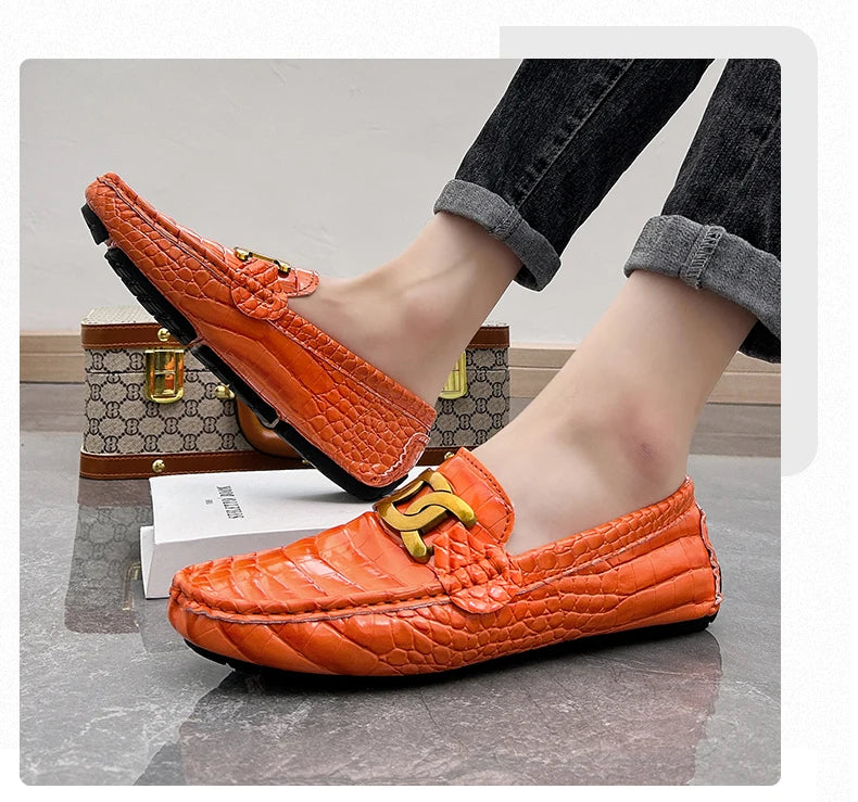 Man Shoes Leather Casual Shoes for Man Luxury Hand Sewn Fashion Flats Summer Breathable Outdoor Male Slip on Loafers Designer