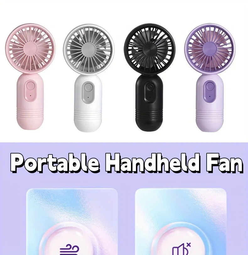 USB Mini Rechargeable Portable Fan with 3 Speeds, Handheld Fan for Gift Choice, Perfect For Office, Outdoor, Travel, Camping