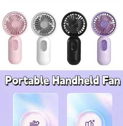 USB Mini Rechargeable Portable Fan with 3 Speeds, Handheld Fan for Gift Choice, Perfect For Office, Outdoor, Travel, Camping
