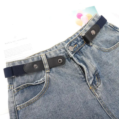New Adjustable Belts for Women Buckle-Free Waist Jeans Pants No Buckle Stretch Elastic Waist Men Canvas Belt Lazy Invisible Belt