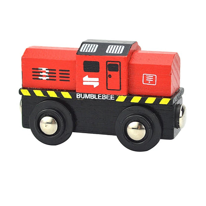 Wooden Magnetic Train Car Locomotive Toy Wood Railway Car Accessories Toys for Kids Gifts Fit Wood Biro themes Tracks