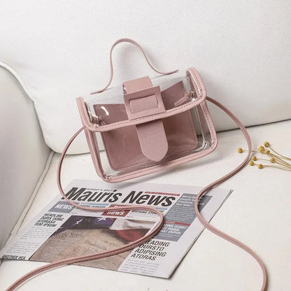 Transparent PVC Ladies' Jelly Bag, Summer Transparent Shoulder Crossbody Bag, Cute Kawaii Handbag