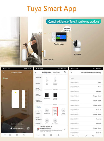 Tuya Smart Door Sensor Zigbee Door Window Open Closed Detector Smart Home Security Alarm System Smart Life APP Control