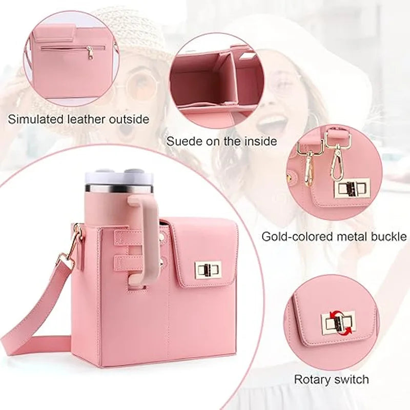 out-door water Bottle Bag protecting case Strap style bag storage organizer For Stanley tumbler Quencher coffee Cup Sleeve Pouch