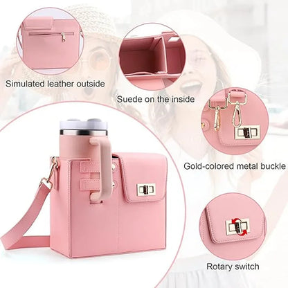 out-door water Bottle Bag protecting case Strap style bag storage organizer For Stanley tumbler Quencher coffee Cup Sleeve Pouch