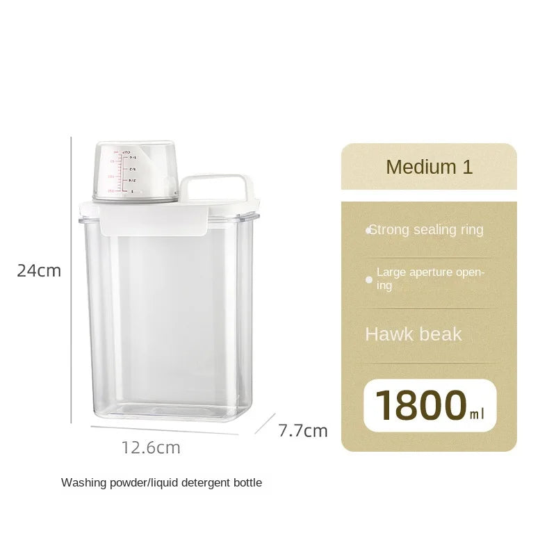 Laundry powder storage box, bathroom laundry detergent storage tank, transparent acrylic box, household necessities