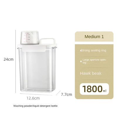 Laundry powder storage box, bathroom laundry detergent storage tank, transparent acrylic box, household necessities