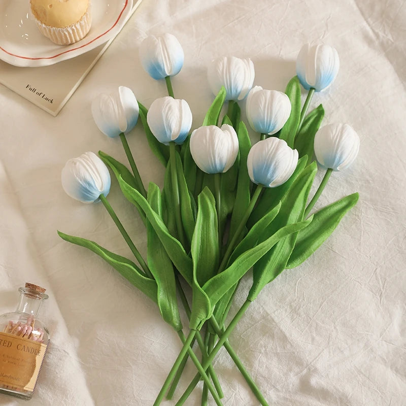5/10Pcs Tulip Artificial Flowers Bouquet 33cm Fake Flowers for Home Room Decor Garden Wedding Decoration Vase Flower Arrangement