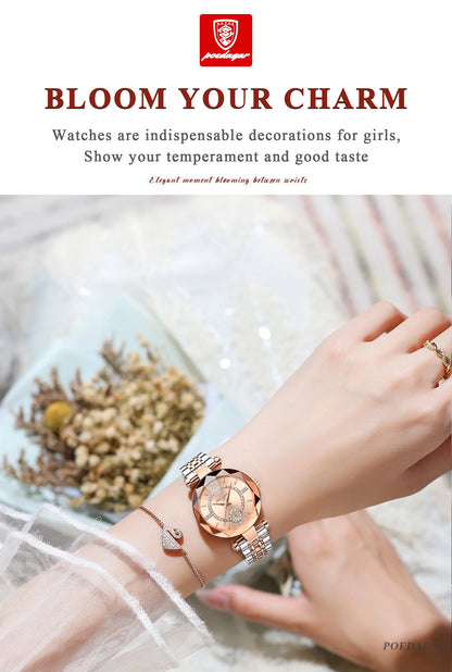 POEDAGAR High Quality Exquisite Wristwatch For Woman Waterproof Stainless Steel Date Quartz Ladies Watch Elegant Women's Watches