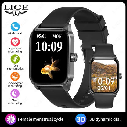 LIGE Smartwatch dla mężczyzn i kobiet Luksusowy Wodoszczelny Zegarek Sportowy z Pełnym Ekranem Dotykowym Smartwatch Fitness dla Xiaomi Huawei Android iOS iPhone