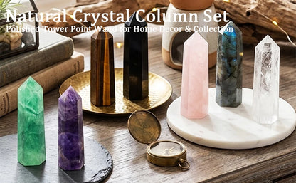 Natural Stone and Crystals Point Wand Witchcraft Rose Quartz Amethyst Home Decor Mineral Reiki Healing Stones Crafts Room Decor