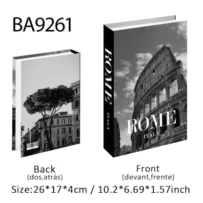 Open Luxury Fake Book Storage Box Home Decor Fashion Paris Decorative Books Interior Decoration Coffee Table Bedroom Ornaments