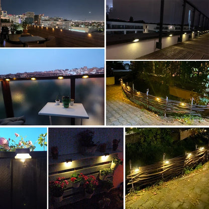 1~20PCs Solar Deck Lights Outdoor Waterproof LED Fence Lights Garden Step Lamp for Patio Stairs Railing Pathway Fences