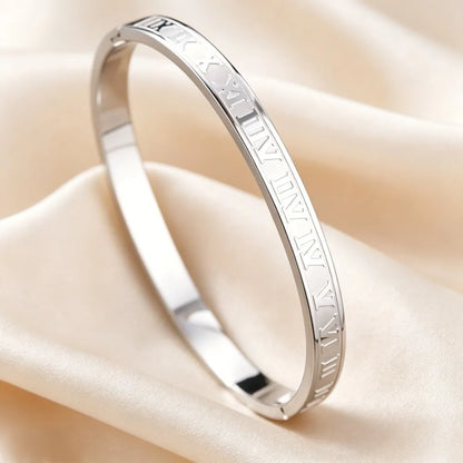 5pcs/Set Minimalist Elegant Luxury Sparkling Bangle Bracelets High-End Titanium Steel Bracelets For Women