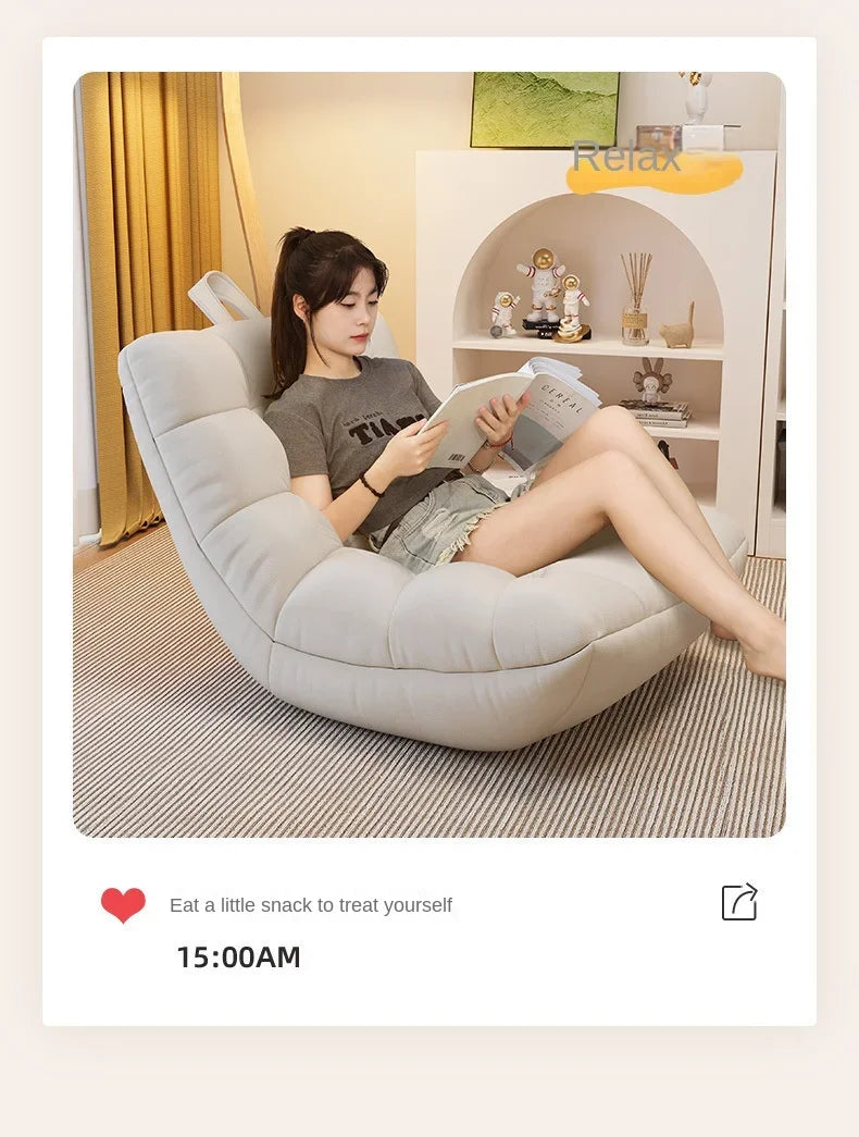 Modern Lazy Sofa Single Sofa Chair Convertible Leisure Bed Small House Living Room Balcony Comfortable Couch Seat Adult Chair