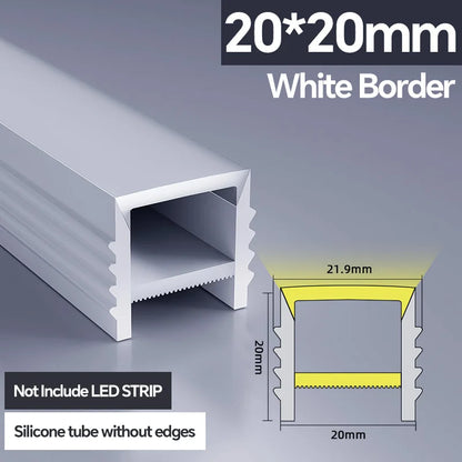 1M-10M LED Neon Rope Tube Soft Silicone Diffuser Channel Black/White Flexible Ribbon Strip Light for Recessed Channel