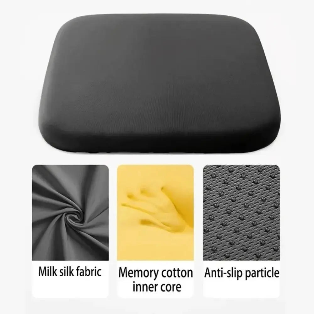 Anti-Slip 4cmThick Seat Cushion Ultra Soft Breathable Car Seat Pad Rebound Memory Foam Office Chair Pad Home Textile