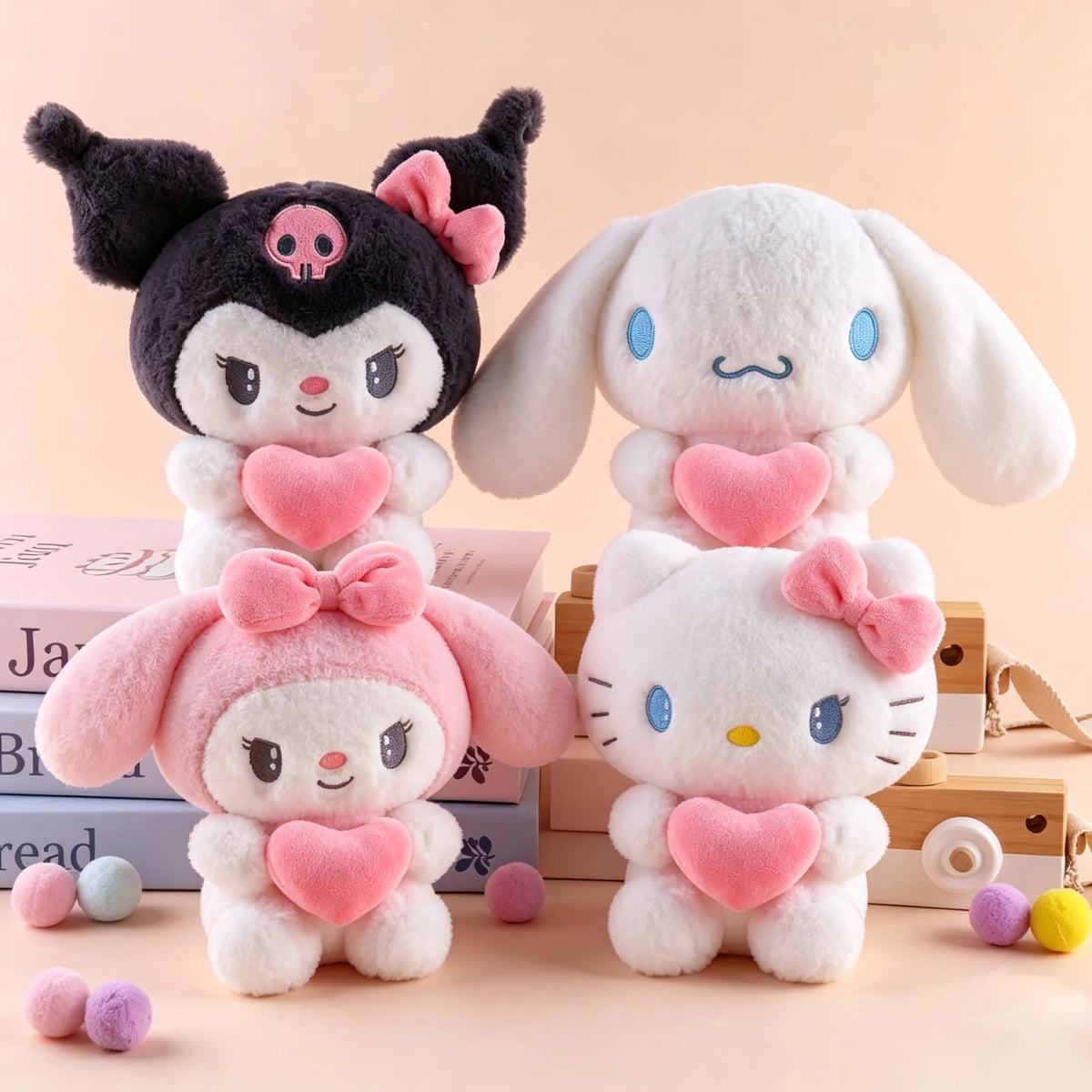22cm Hello Kitty Kuromi Pillow KT Plush Toy Girls Soft Stuffed Animal Toys Heart My Melody Cinnamoroll Stuff Doll Gifts... ﻿
