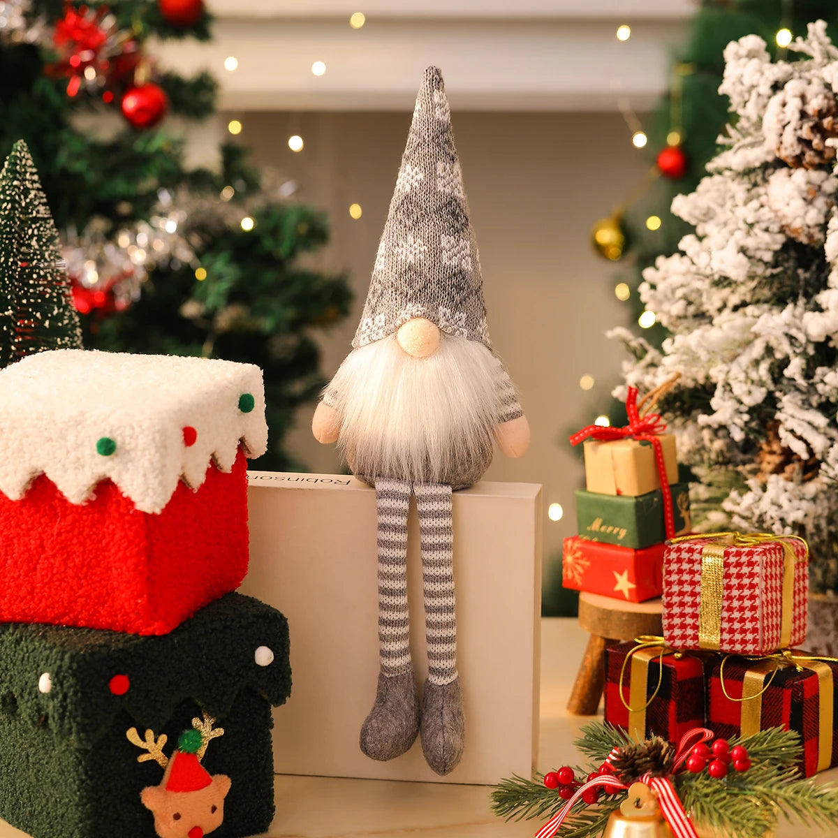 Christmas decoration items  Nordic style decorative figurines Christmas decorations - Faceless old man doll  Window display item