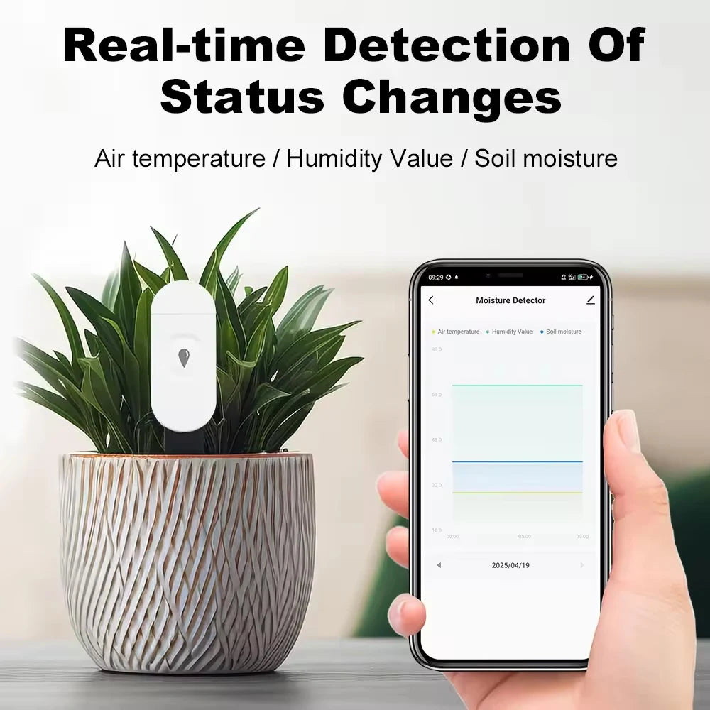 Zigbee Soil Tester Moisture Sensor Meter Tuya Temperature Humidity Moisture Detector For Plants Smart Home Automation Irrigation