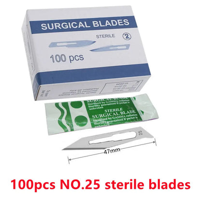 20-100pcs Sterile Carbon Steel Surgical Blades Scalpel Knife for DIY Cutting Phone Repair Carving Animal Grooming Maintenance