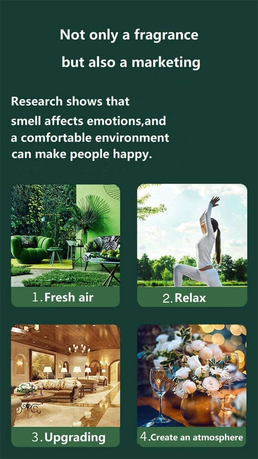 USB Rechargeable Waterless Aroma Diffuser Portable Fragrance Diffuser Smell Distributor Electric Smell for Home Office