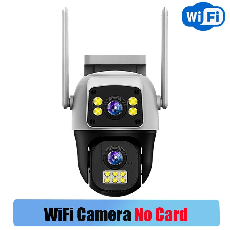 V380Pro 8MP 4G WiFi Dual Lens Dual Screen PTZ Camera IP66 Waterproof Human Detection Security Cam