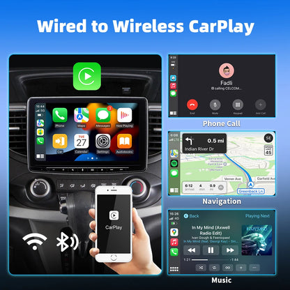 EKIY 2in1 Wireless CarPlay Dongle Wireless Android Auto Adapter Car Intelligent Systems AI Smart Box For Car With Wired CarPlay