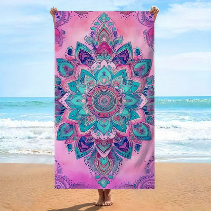1pc Boho Mandala & Tropical Floral Print Extra Large Quick Dry Beach Towels Perfect choice for beach vacation party gifts