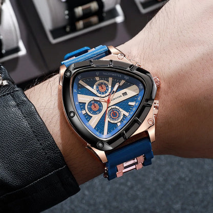 2PCS Luxury Men Calendar Quartz Watch Casual Silicone Band Mens Sports Wristwatch Set Reloj Hombre（Without Box）