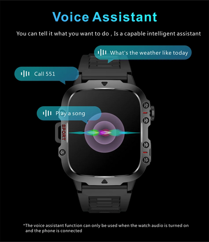 LIGE New Military Smart Watch Men Outdoor Sports 3ATM Waterproof  Blood Oxygen Bluetooth Call Watches Men Smartwatch For Android