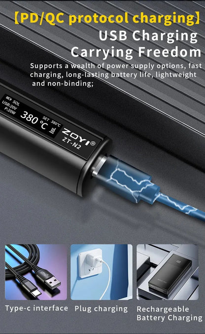 ZOYI ZT-N1 96W Smart Soldering Iron Constant Temperature Welding Pen Electrician Portable High Power Welding Tool for Repair