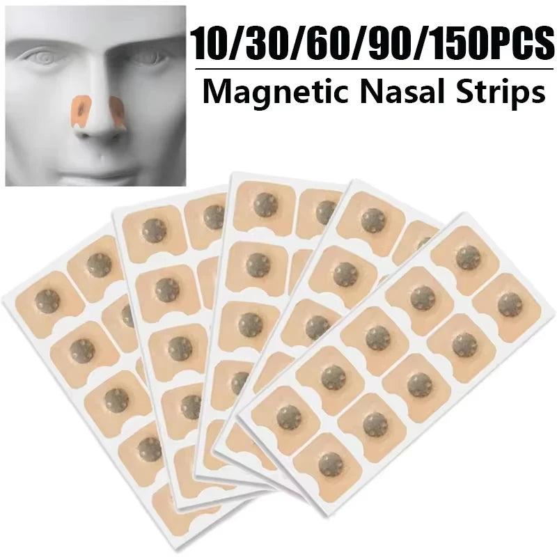 30/60/90/150Pcs Nose Breath Patch Magnetic Suction Iron Nasal Strips Increase Air Improve Sleep Quality Reduce Snoring Tools