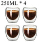 Double Wall Glass Cup Heat Insulation Transparent Handmade Tea Drink Cups MINI Whisky glasses Espresso Coffee Mug set 250-450ml