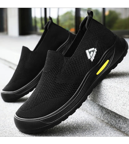 Men's Breathable Mesh Canvas Slip-On Shoes Anti-Odor Lightweight Soft Sole Casual Loafers Male Sneakers Summer cotton shoes