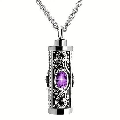 Cremation Urn Necklace for Ashes Stainless Steel Memorial Pendant