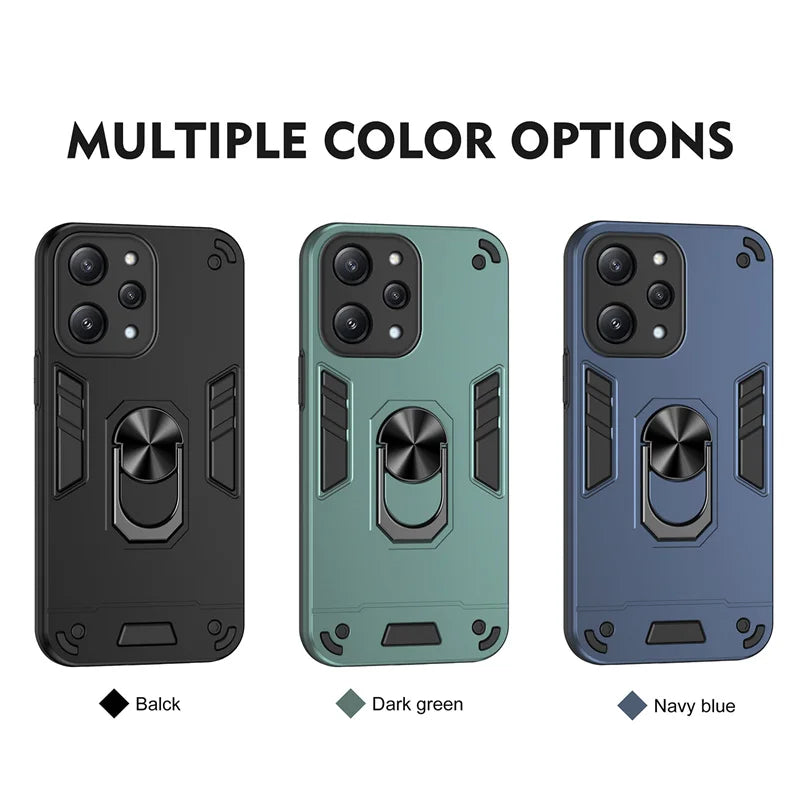 Funda For Xiaomi Redmi 12 4G 5G Case Camera Protect Armor Shockproof Phone Case For Redmy 12 Redmi12 Magnetic Holder Ring Cover