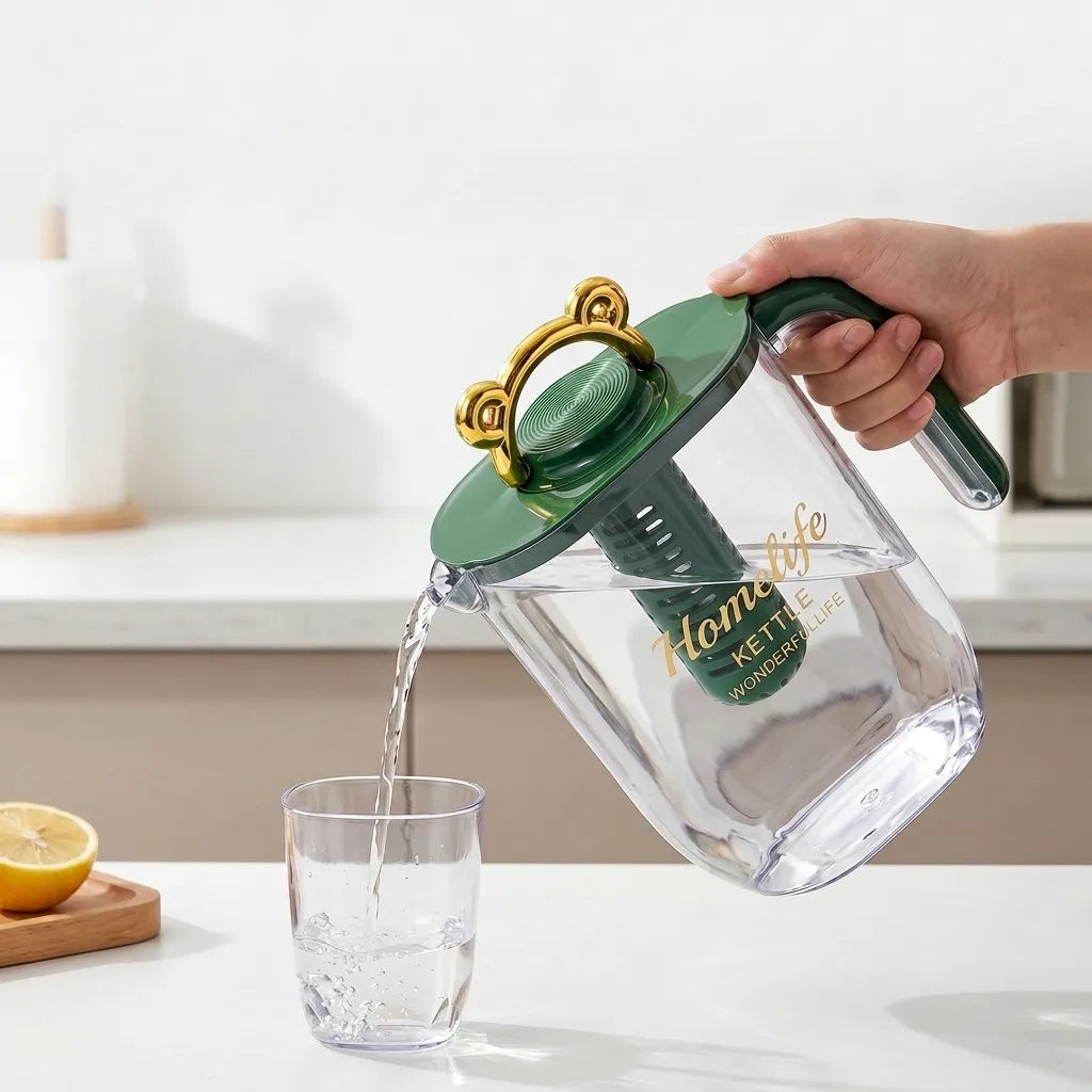 2200ml Large Capacity Plastic Water Jug Water Carafe Cold Drink Container Juice Jar Pitcher with Lid and Tea Filter