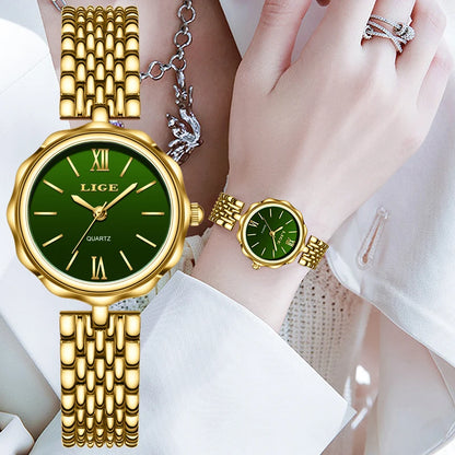 LIGE Quartz Women Watches Fashion Elegant Bracelet Watch For Women Luxury Creative Steel Waterproof Watch Femme Relogio Feminino
