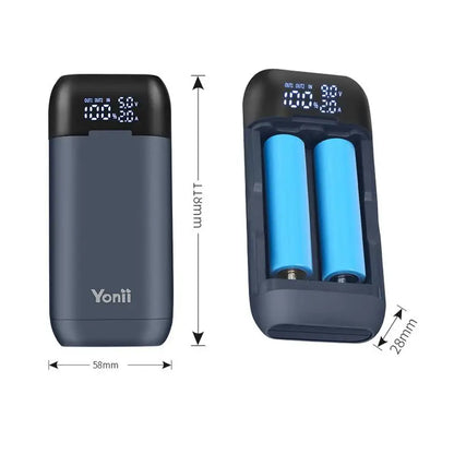 18650 Battery Charger Case DIY Power Bank Box Portable QC 3.0 PD 18W Fast Charging Case for 18650 21700 20700 Lithium Batteries