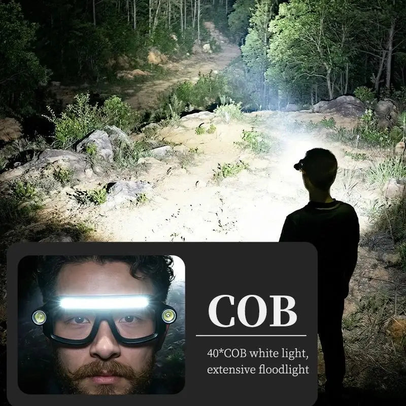 New XTE COB LED Rechargeable Multifunctional Glasses Light Waterproof Free Adjustment Angle Lightweight Glasses Lamp
