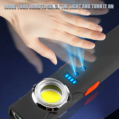 Super Bright Keychain Flashlight Mini COB Portable Work Light USB Rechargeable Outdoor Camping Fishing Pocket Lamps With Magnet