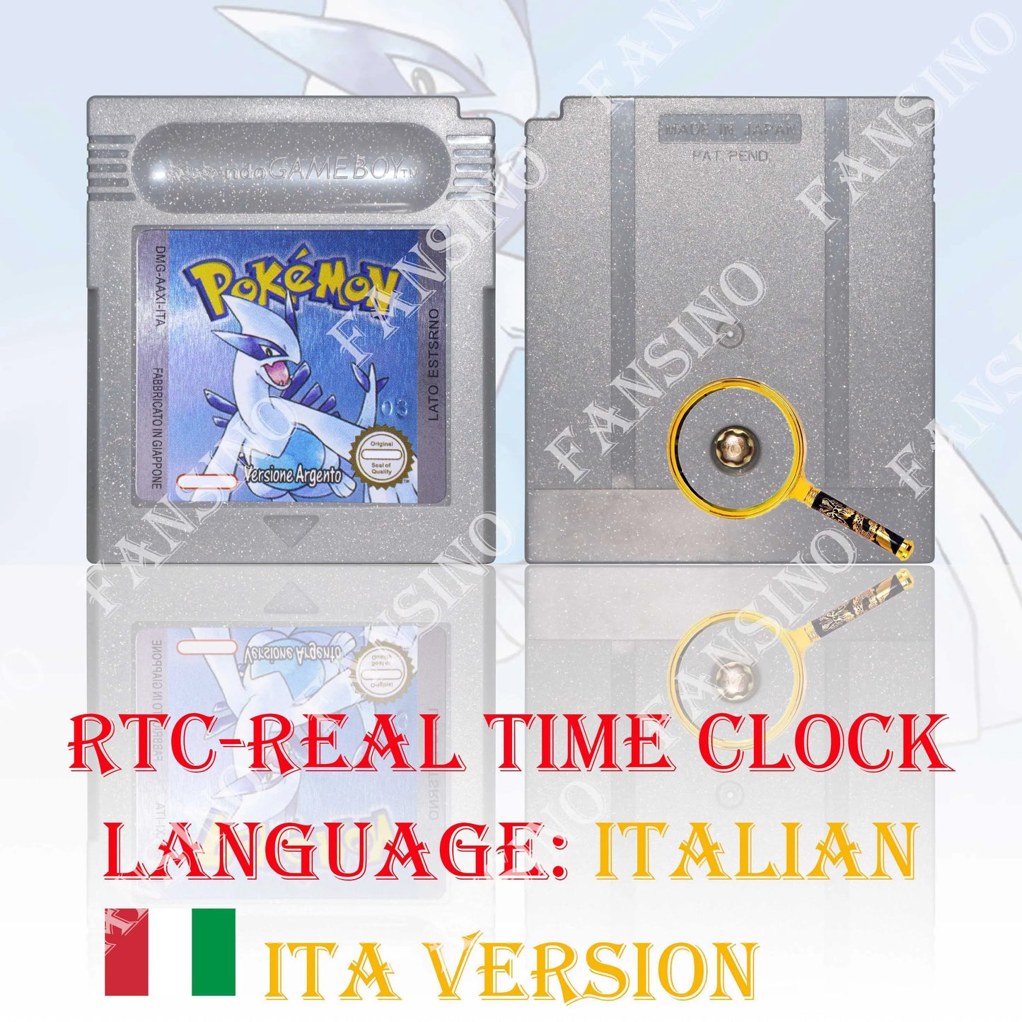 GB/GBC Real Time Clock Pokemon Crystal/Gold/Silver Version Video Game Cartridge with Battery USA/NOE/FRA/ESP/ITA Version